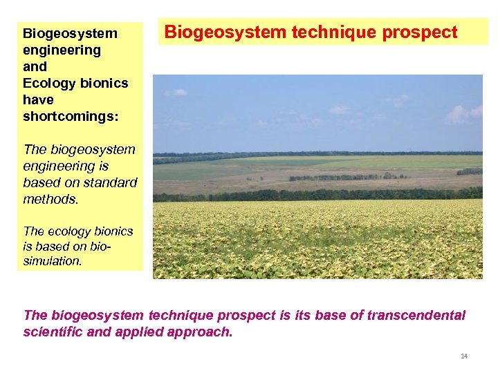Biogeosystem engineering and Ecology bionics have shortcomings: Biogeosystem technique prospect The biogeosystem engineering is