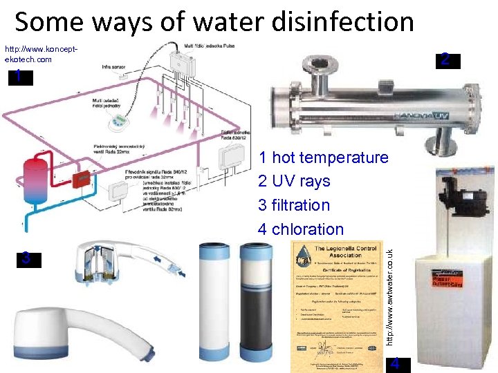 Some ways of water disinfection http: //www. konceptekotech. com 2 1 3 http: //www.