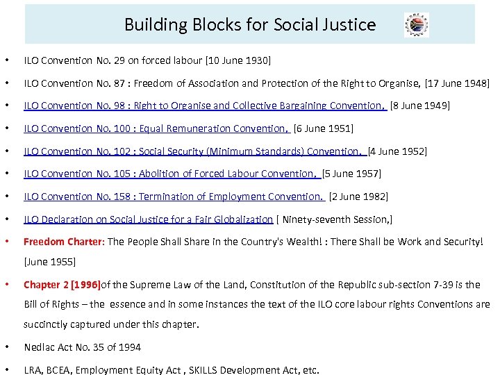 Building Blocks for Social Justice • ILO Convention No. 29 on forced labour [10