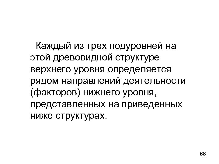  Каждый из трех подуровней на этой древовидной структуре верхнего уровня определяется рядом направлений