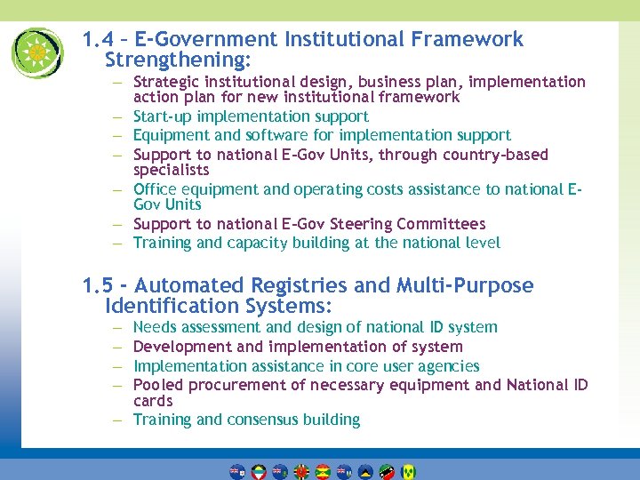 1. 4 – E-Government Institutional Framework Strengthening: – Strategic institutional design, business plan, implementation