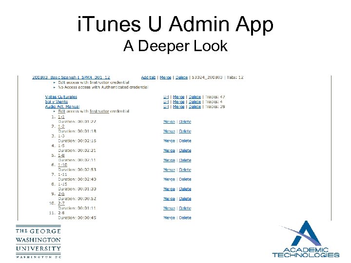 i. Tunes U Admin App A Deeper Look 