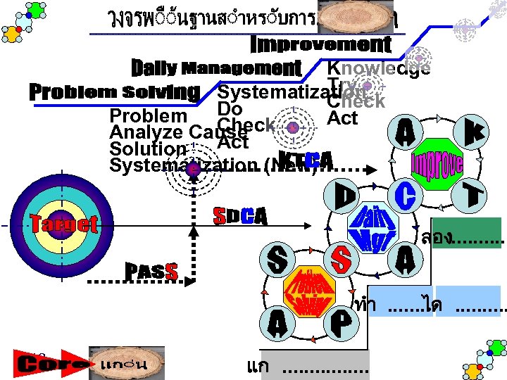 พฒนา Knowledge Try Systematization Check Do Problem Check Act Analyze Cause Solution Act Systematization