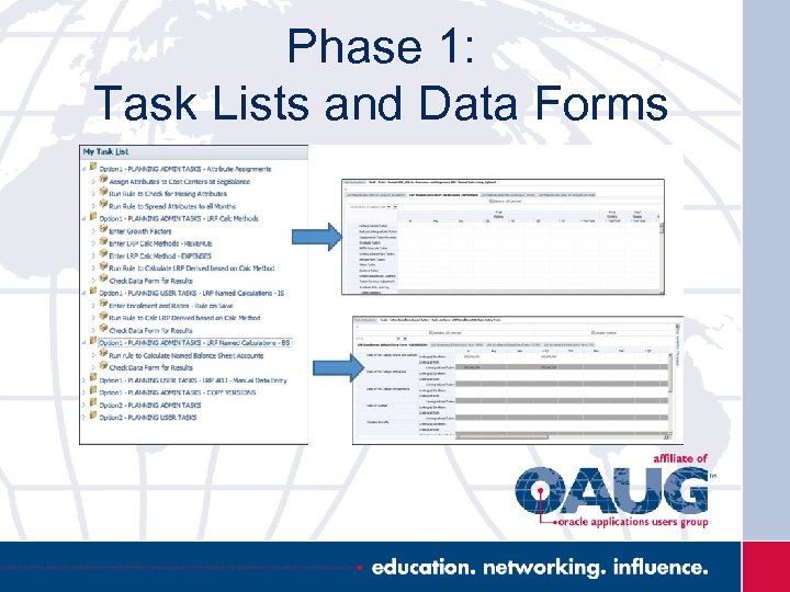 Phase 1: Task Lists and Data Forms 