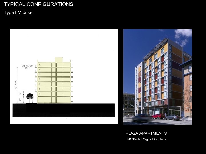 TYPICAL CONFIGURATIONS Type I Midrise PLAZA APARTMENTS LMS/ Paulett Taggart Architects 