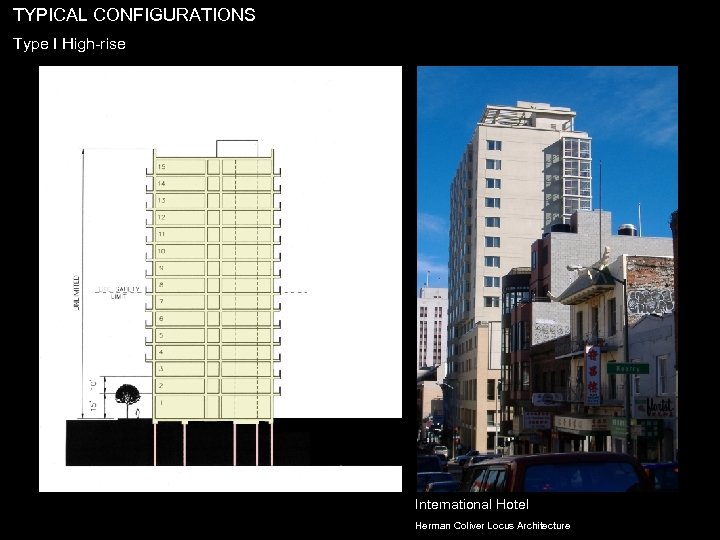 TYPICAL CONFIGURATIONS Type I High-rise International Hotel Herman Coliver Locus Architecture 