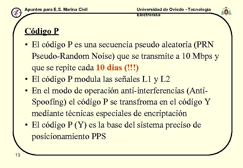 Apuntes para E. S. Marina Civil Universidad de Oviedo - Tecnología Electrónica Código P
