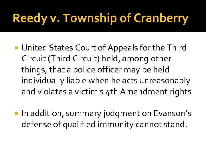 Reedy v. Township of Cranberry United States Court of Appeals for the Third Circuit