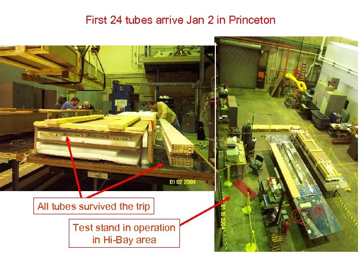 First 24 tubes arrive Jan 2 in Princeton All tubes survived the trip Test