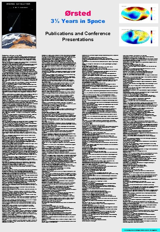 Ørsted 3½ Years in Space Publications and Conference Presentations Publications with peer review 2002