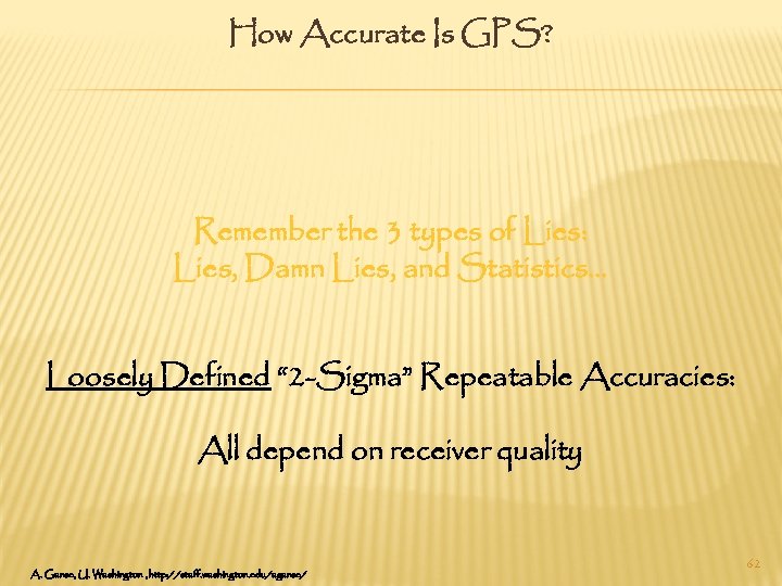 How Accurate Is GPS? Remember the 3 types of Lies: Lies, Damn Lies, and