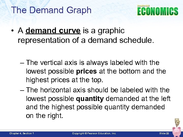The Demand Graph • A demand curve is a graphic representation of a demand