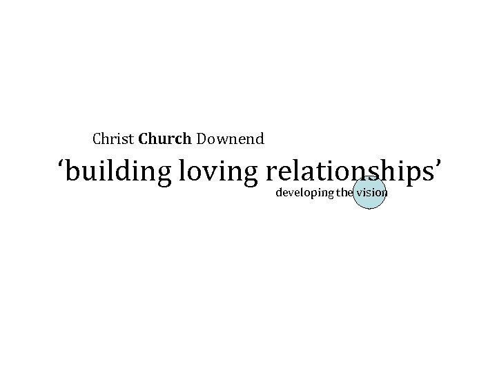 Christ Church Downend ‘building loving relationships’ developing the vision 