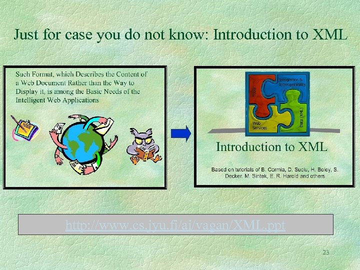 Just for case you do not know: Introduction to XML http: //www. cs. jyu.