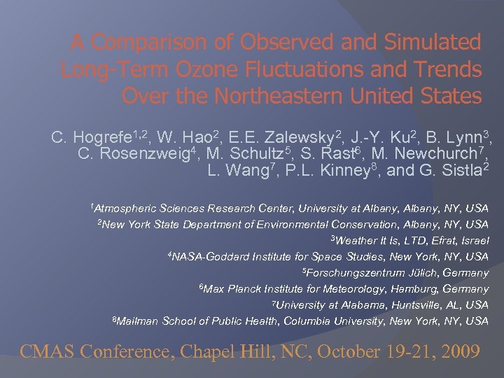 A Comparison of Observed and Simulated Long-Term Ozone Fluctuations and Trends Over the Northeastern