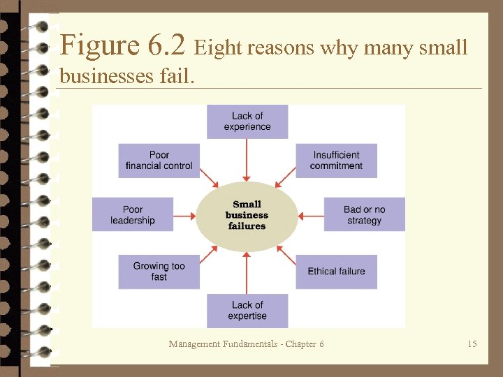 Figure 6. 2 Eight reasons why many small businesses fail. Management Fundamentals - Chapter