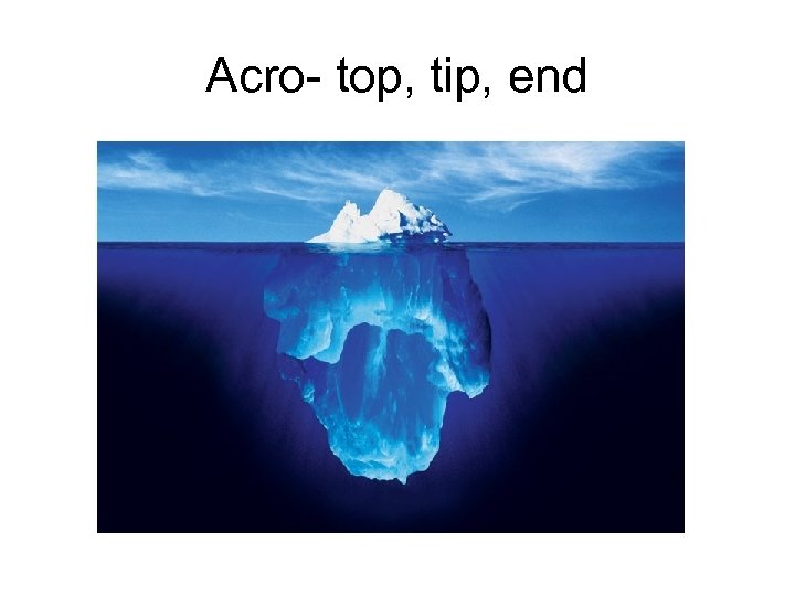 Acro- top, tip, end 