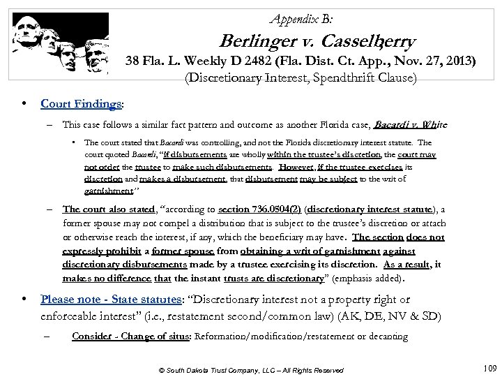 Appendix B: Berlinger v. Casselberry , 38 Fla. L. Weekly D 2482 (Fla. Dist.