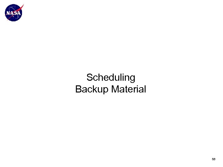 Scheduling Backup Material 68 