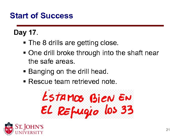 Start of Success Day 17. § The 8 drills are getting close. § One
