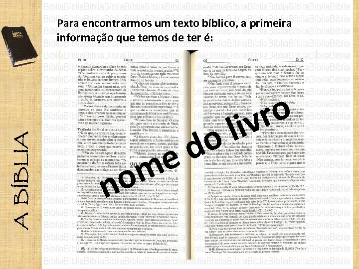 Para encontrarmos um texto bíblico, a primeira informação que temos de ter é: o