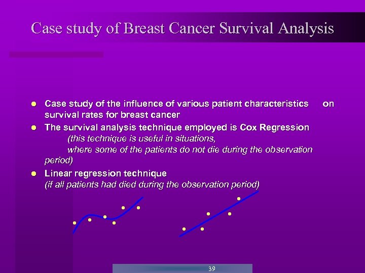 Case study of Breast Cancer Survival Analysis Case study of the influence of various