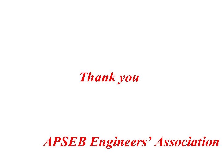 Thank you APSEB Engineers’ Association 