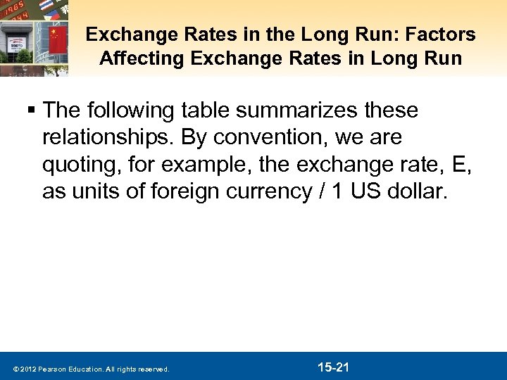 Exchange Rates in the Long Run: Factors Affecting Exchange Rates in Long Run §