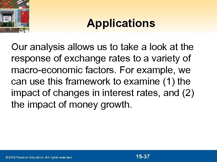 Applications Our analysis allows us to take a look at the response of exchange
