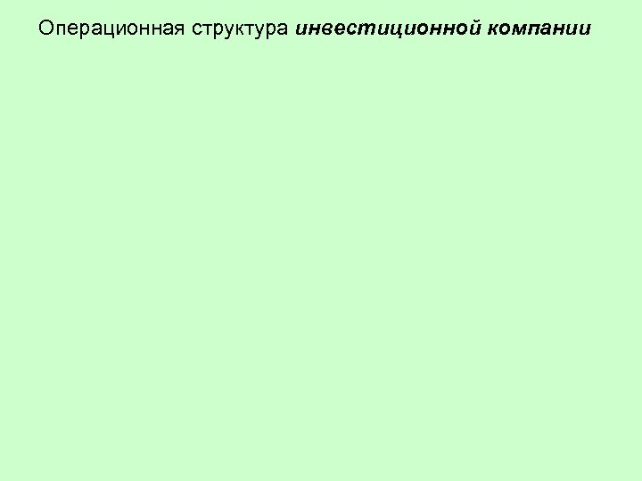 Операционная структура инвестиционной компании 