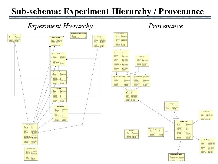 Sub-schema: Experiment Hierarchy / Provenance Experiment Hierarchy Provenance 