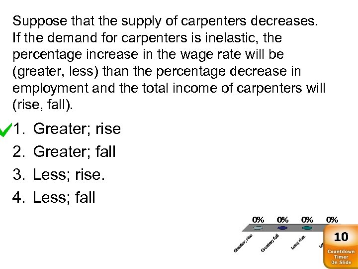 Suppose that the supply of carpenters decreases. If the demand for carpenters is inelastic,