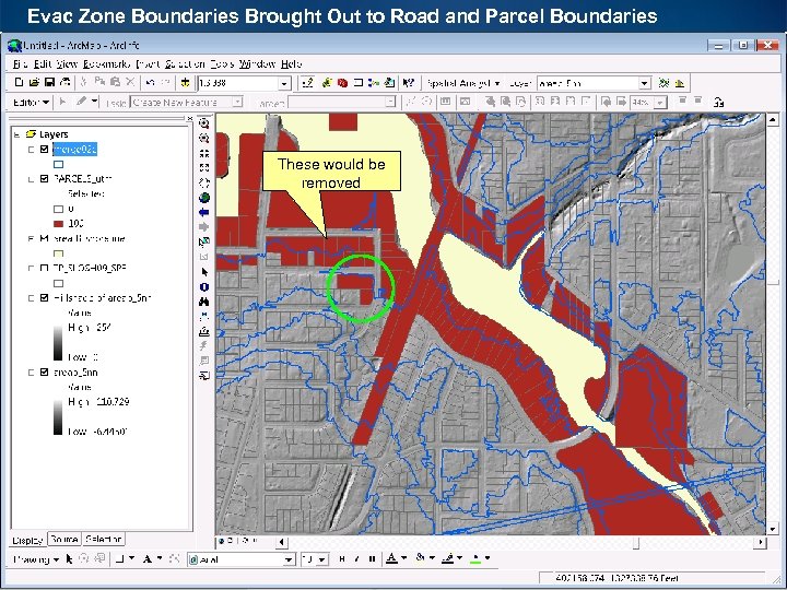 Evac Zone Boundaries Brought Out to Road and Parcel Boundaries These would be removed