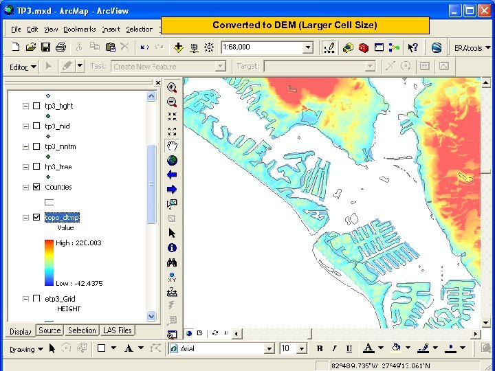 Converted to DEM (Larger Cell Size) 