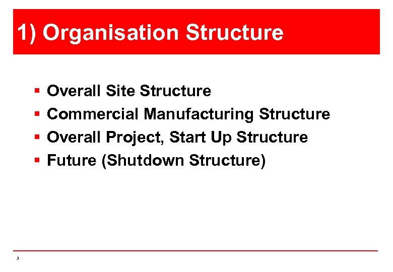 1) Organisation Structure § § 3 Overall Site Structure Commercial Manufacturing Structure Overall Project,
