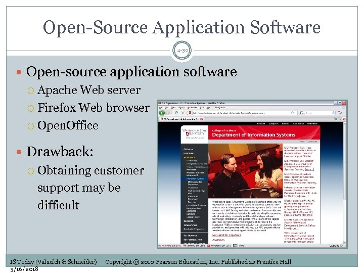 Open-Source Application Software 4 -30 Open-source application software Apache Web server Firefox Web browser