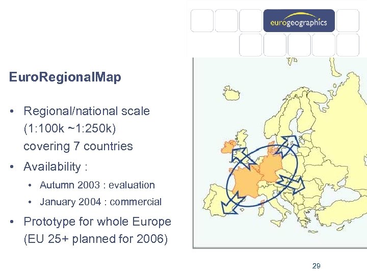 Euro. Regional. Map • Regional/national scale (1: 100 k ~1: 250 k) covering 7