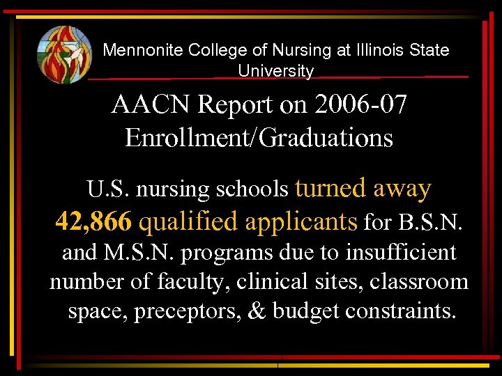 Mennonite College of Nursing at Illinois State University AACN Report on 2006 -07 Enrollment/Graduations