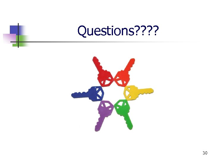 Questions? ? 30 