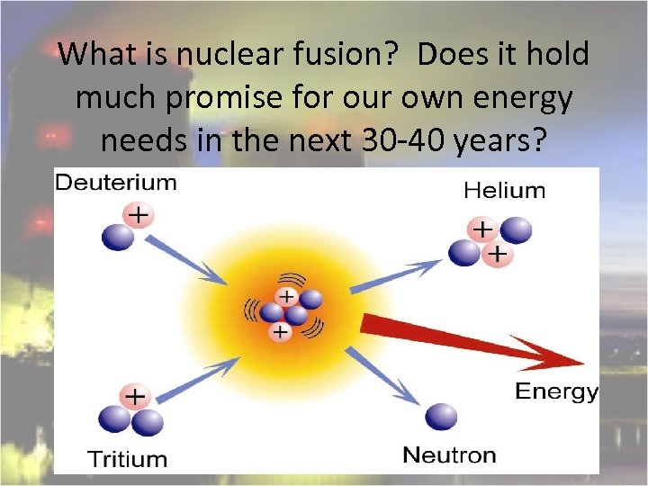 What is nuclear fusion? Does it hold much promise for our own energy needs