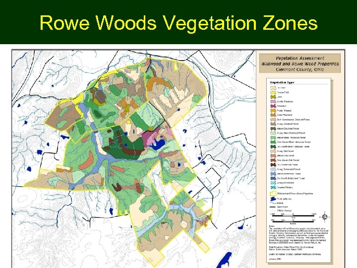 Rowe Woods Vegetation Zones 