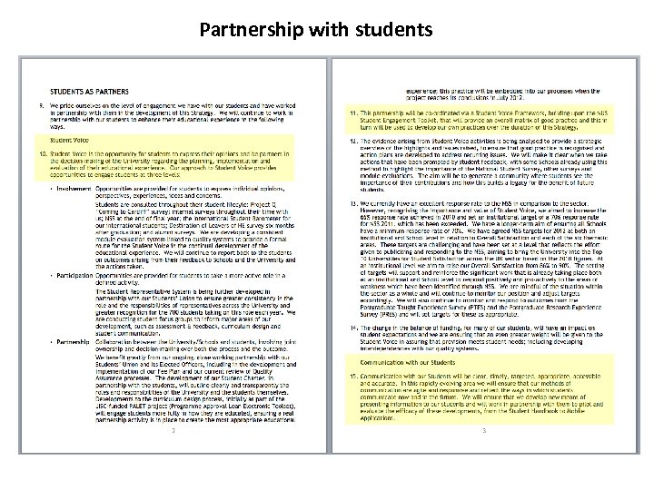 Partnership with students 