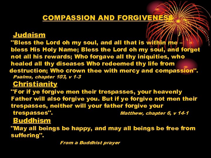 COMPASSION AND FORGIVENESS Judaism 