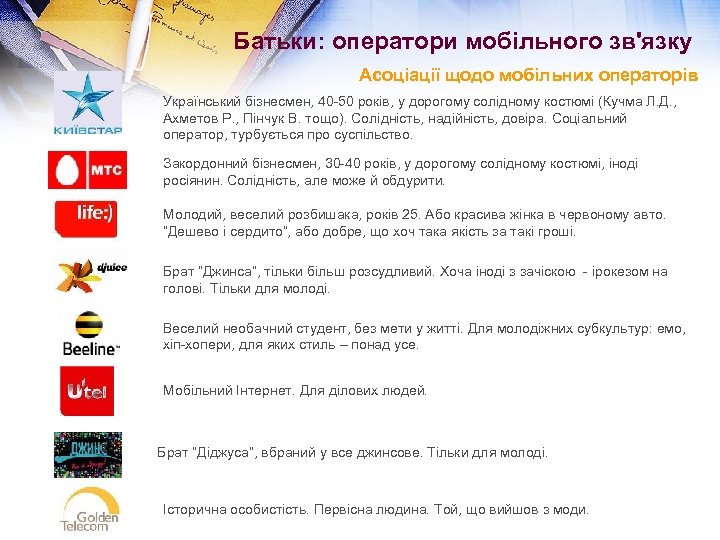 Батьки: оператори мобільного зв'язку Асоціації щодо мобільних операторів Український бізнесмен, 40 -50 років, у