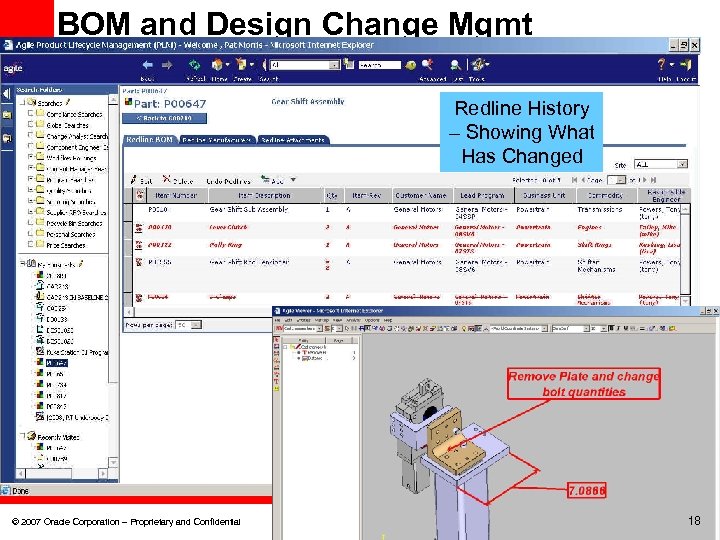 BOM and Design Change Mgmt Redline History – Showing What Has Changed © 2007