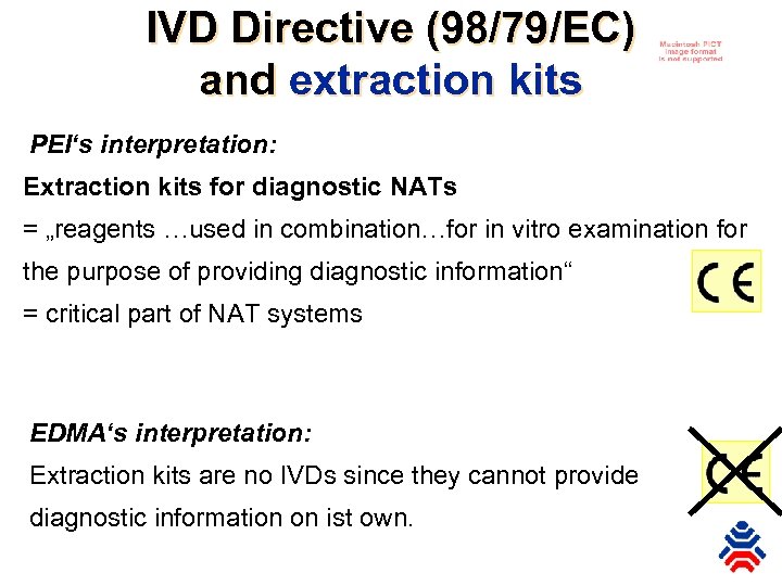 IVD Directive (98/79/EC) and extraction kits PEI‘s interpretation: Extraction kits for diagnostic NATs =