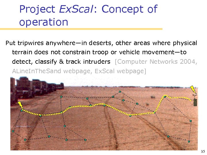 Project Ex. Scal: Concept of operation Put tripwires anywhere—in deserts, other areas where physical