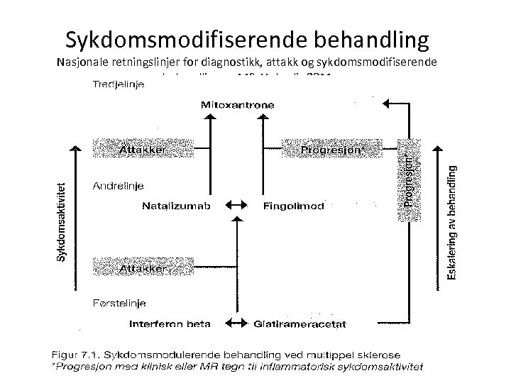 Sykdomsmodifiserende behandling Nasjonale retningslinjer for diagnostikk, attakk og sykdomsmodifiserende behandling av MS. Helsedir 2011