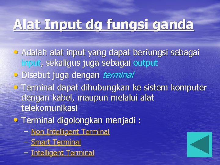 Alat Input dg fungsi ganda • Adalah alat input yang dapat berfungsi sebagai •