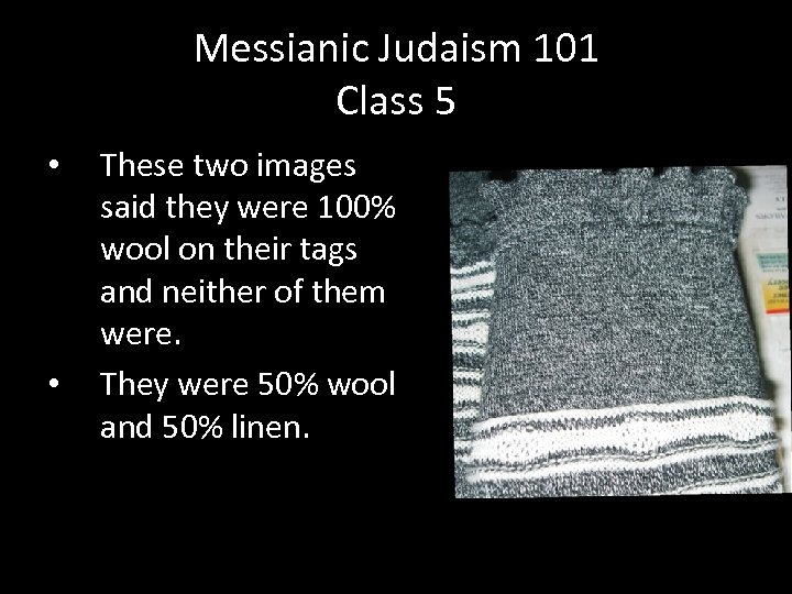 Messianic Judaism 101 Class 5 • • These two images said they were 100%